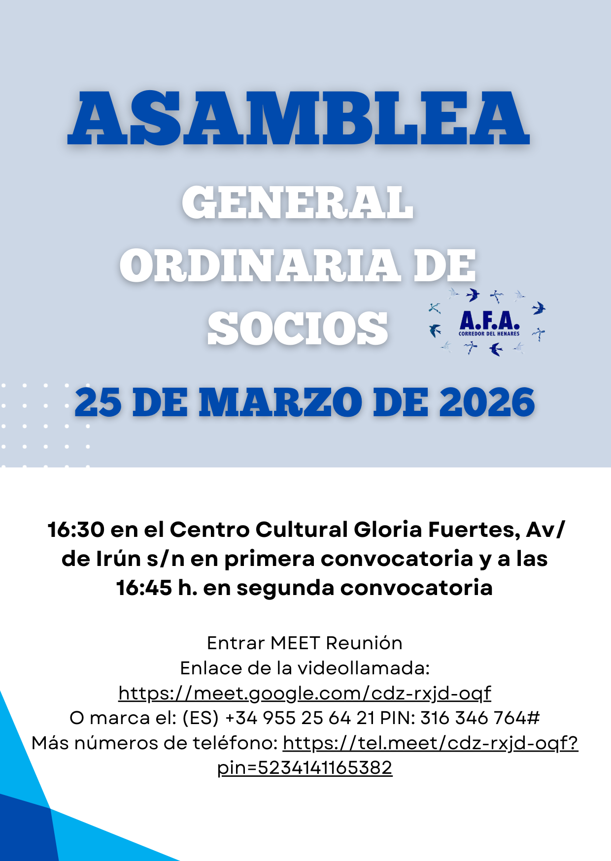 Blue and Yellow Corporate Annual Meeting Invitation